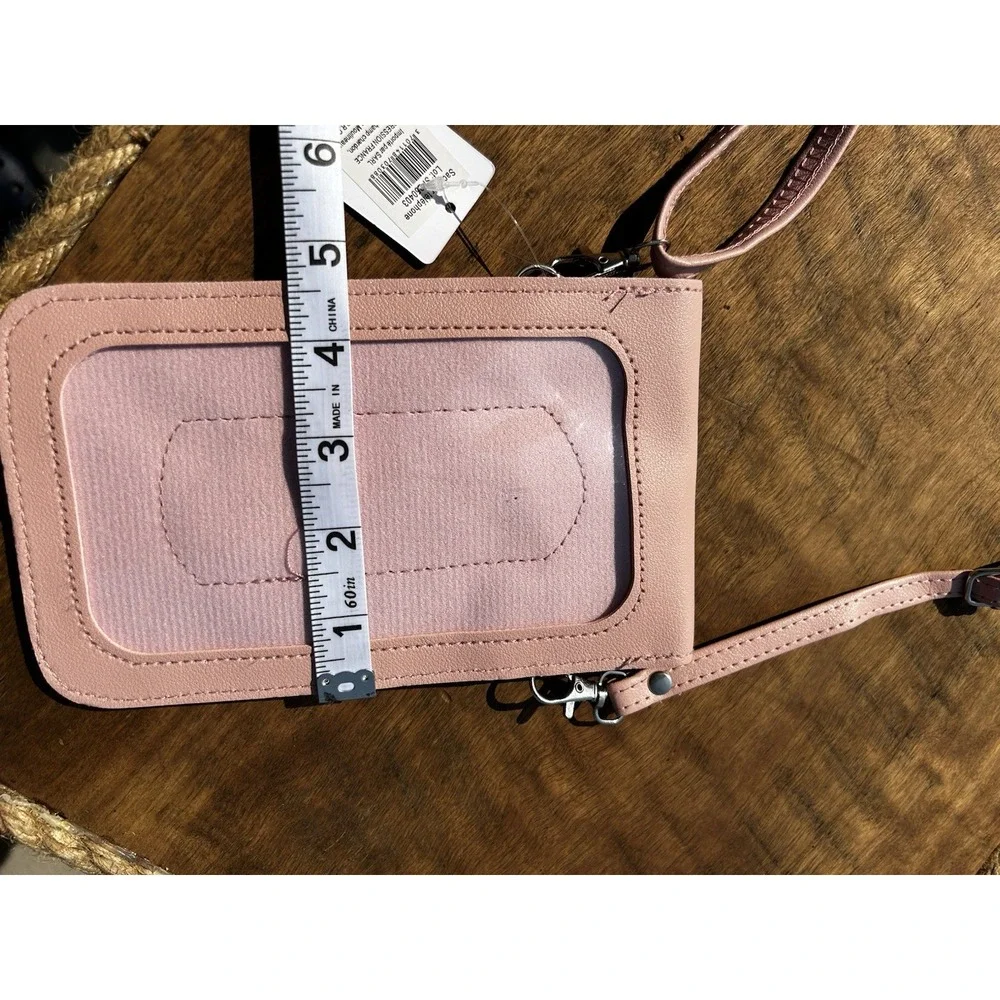 Paris Eiffel Tower Cell Phone Crossbody Bag Pink Travel Passport Purse NWT